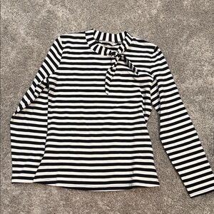 Royal Monk Striped Black and White Women's Top